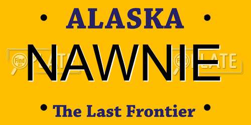 NAWNIE Alaska License Plate