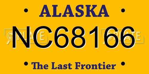 NC68166 Alaska License Plate