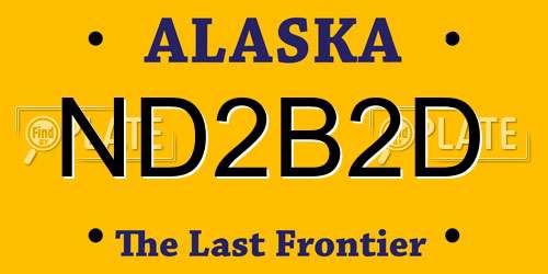 ND2B2D Alaska License Plate