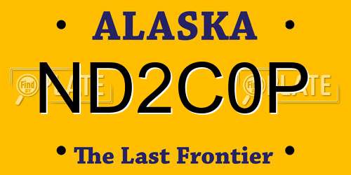 ND2C0P Alaska License Plate