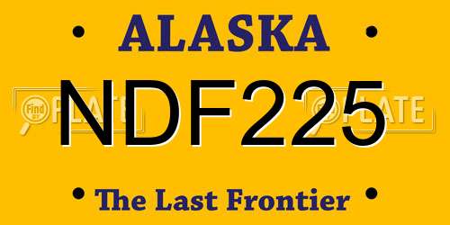 NDF225 Alaska License Plate