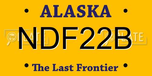 NDF22B Alaska License Plate