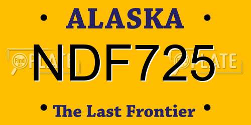 NDF725 Alaska License Plate