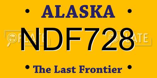 NDF728 Alaska License Plate