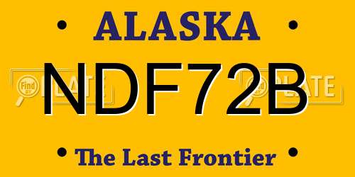 NDF72B Alaska License Plate