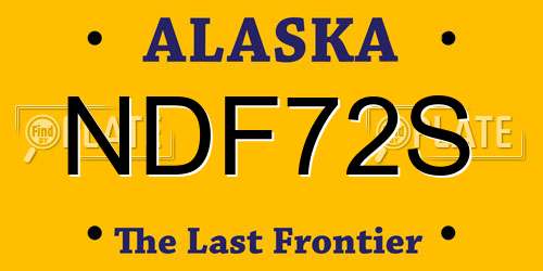 NDF72S Alaska License Plate