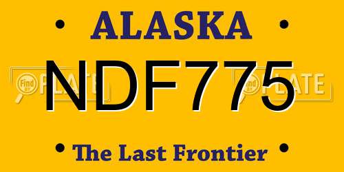 NDF775 Alaska License Plate