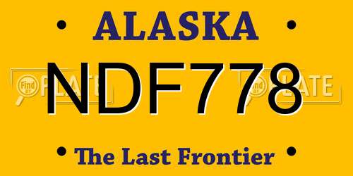 NDF778 Alaska License Plate