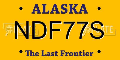 NDF77S Alaska License Plate