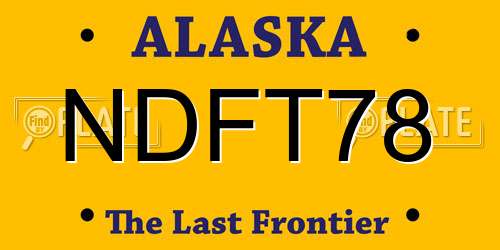 NDFT78 Alaska License Plate
