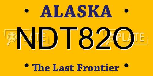 NDT82O Alaska License Plate