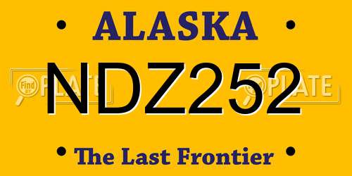 NDZ252 Alaska License Plate