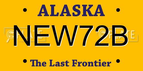 NEW72B Alaska License Plate