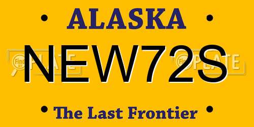 NEW72S Alaska License Plate