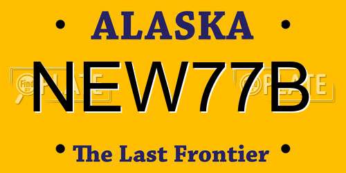 NEW77B Alaska License Plate