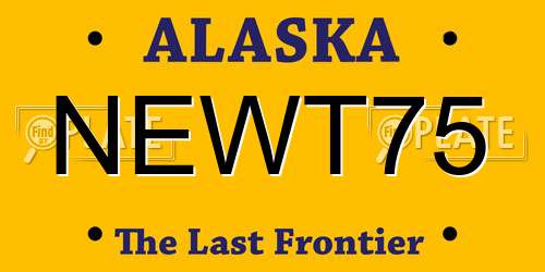 NEWT75 Alaska License Plate