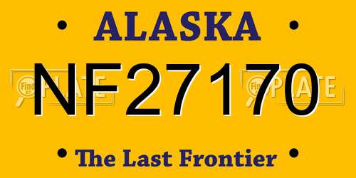 NF27170 Alaska License Plate