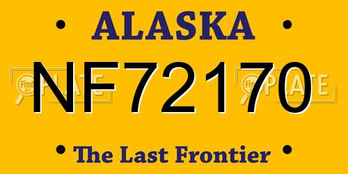 NF72170 Alaska License Plate