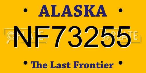 NF73255 Alaska License Plate
