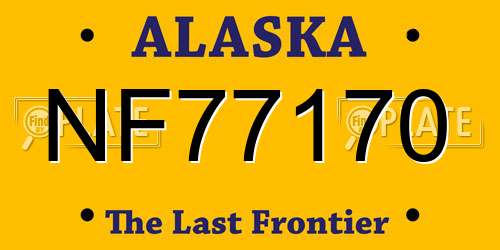 NF77170 Alaska License Plate