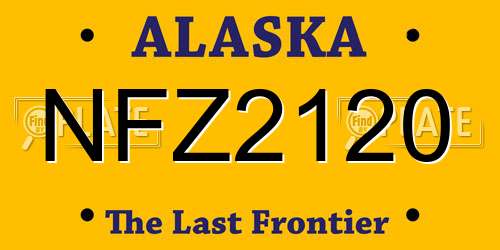 NFZ2120 Alaska License Plate