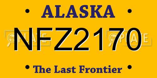 NFZ2170 Alaska License Plate