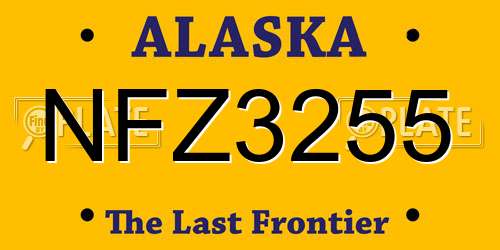 NFZ3255 Alaska License Plate