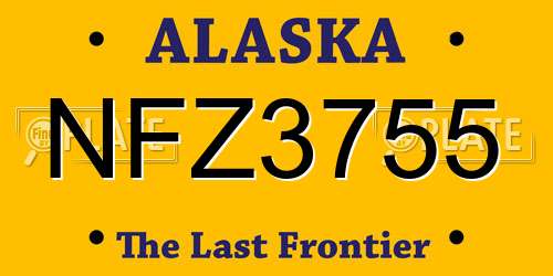 NFZ3755 Alaska License Plate