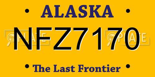NFZ7170 Alaska License Plate