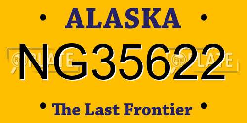 NG35622 Alaska License Plate