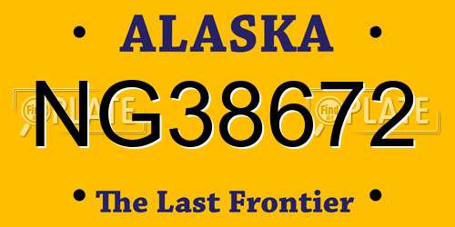 NG38672 Alaska License Plate