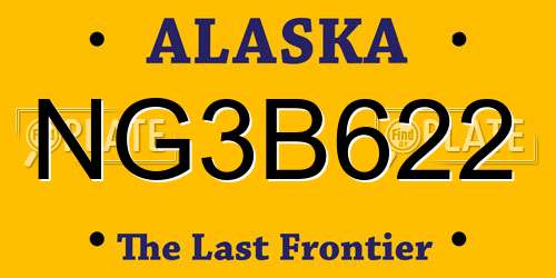 NG3B622 Alaska License Plate