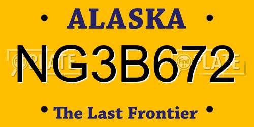 NG3B672 Alaska License Plate