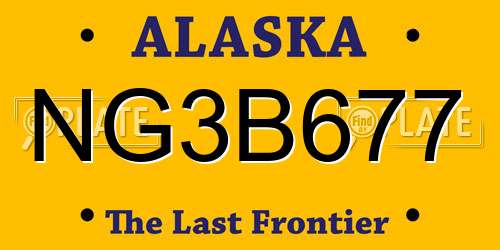 NG3B677 Alaska License Plate