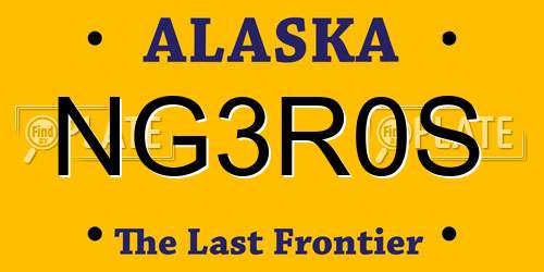 NG3R0S Alaska License Plate