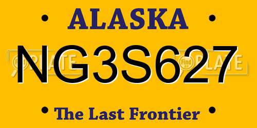 NG3S627 Alaska License Plate