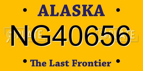 NG40656 Alaska License Plate