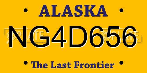 NG4D656 Alaska License Plate