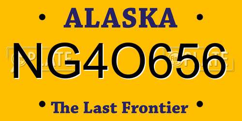 NG4O656 Alaska License Plate