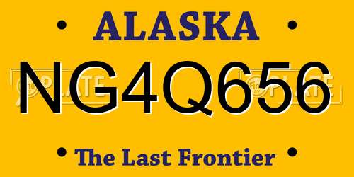 NG4Q656 Alaska License Plate