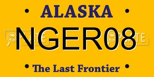 NGER08 Alaska License Plate