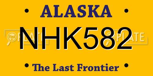 NHK582 Alaska License Plate