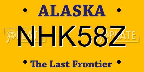 NHK58Z Alaska License Plate