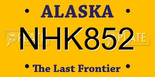 NHK852 Alaska License Plate