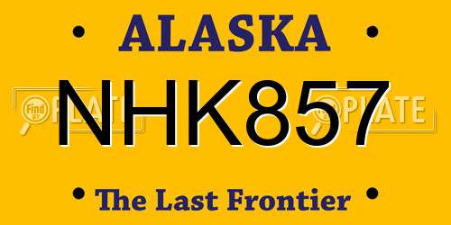 NHK857 Alaska License Plate