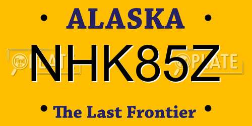 NHK85Z Alaska License Plate