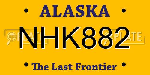 NHK882 Alaska License Plate