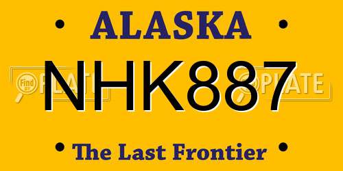 NHK887 Alaska License Plate