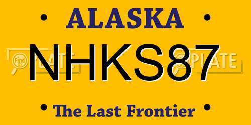 NHKS87 Alaska License Plate