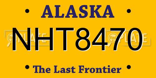 NHT8470 Alaska License Plate
